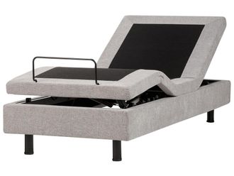 Beliani Cama individual de tejido gris 80x200