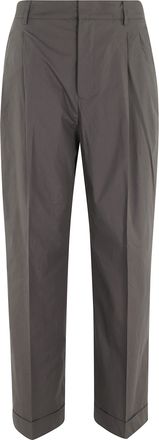 SOEUR Anthracite Gray Watson Front-Pinces Cotton Wide-Leg Pants