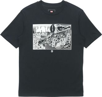 Li-Ning BADFIVE Sports Round Neck Tee Black White AHSQ701-1