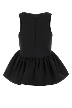 Dries Van Noten Womens Black Stretch Gabardine Top Maglie Sweater
