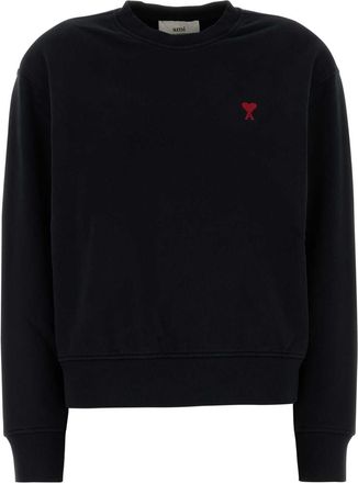 Ami Ami Black Stretch Cotton Sweatshirt