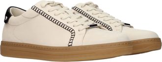 Jimmy Choo London Leather with Stud-Trim Detail Sneaker - Beige