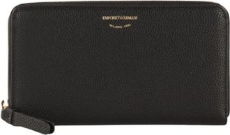 Emporio Armani My EA Portemonnee met hertenprint - Dames - Portefeuilles - Zwart - ONE Size - Leer - Accessoires