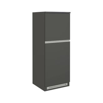 Dmora Despensa De Cocina Plinio, Mueble Multiusos, Mueble Frigor&iacute;fico De 2 Puertas, 100% Made In Italy, 60x60h165 Cm, Antracita Y Pizarra, Con Embalaje Refo
