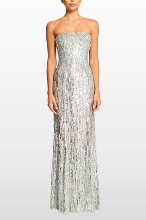 Jenny Packham Honesty Sequin-Embellished Maxi Dress in Crystal Aqua at Nordstrom, Size 10 Uk