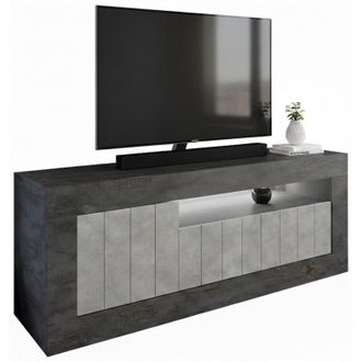 Dmora Mobile porta tv Braies, Credenza da soggiorno, Armadio basso per tv, Base parete attrezzata, Made in Italy, 138x42 h56 cm, Ardesia e Cemento - Dmora