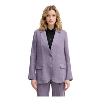 Benetton Blazer van puur linnen - Dames - Blazers - Paars - 2XL - Linnen - Jassen