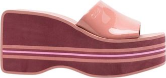 Chlo&eacute; Pink Stripes Wedges