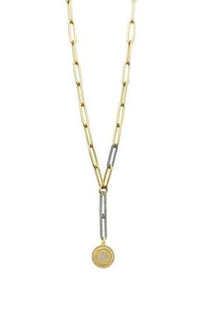 Vince Camuto Two-Tone Crystal Pendant Chain Necklace in Goldtone at Nordstrom Rack