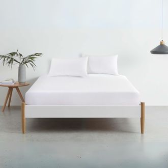 Lewis's Non-Iron Percale Sheet Range - White - Housewife Pillowcase Pair | TJ Hughes