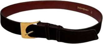 Saint Laurent Pre-owned Belts, female, Brown, Size: ONE SIZE Pre-owned Suede Belt