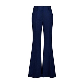 Gabriela Hearst Rhein Flare Pant - female - Gabriela Hearst - Wide Trousers - Blue - XL - Trousers