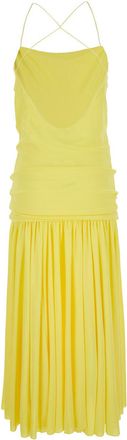 Jacquemus Womens Dress, Straight Neckline, Yellow Viscose