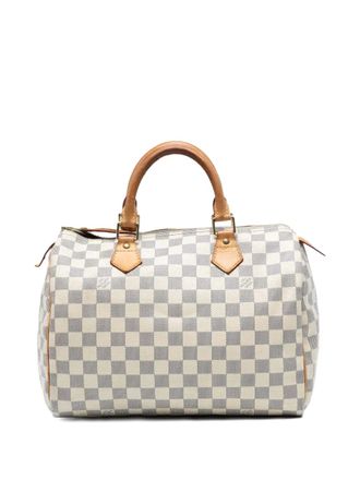 Louis Vuitton 2008 Damier Azur Speedy 30 boston bag - women - Leather/Fabric - One Size - White