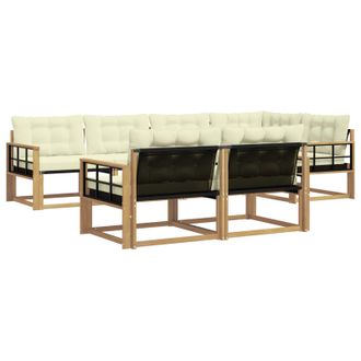 vidaXL Conjunto De Sof&aacute;s De Exterior Con Coj&iacute;n 7 Pcs Blanco Y Crema Vidaxl