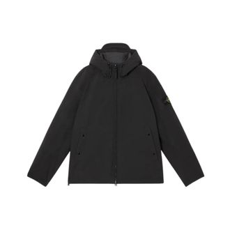 Stone Island Light Jackets, male, Black, Size: 3XL Short Parka