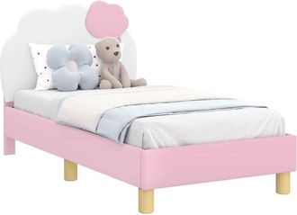 vidaXL Estructura De Cama Para Ni&ntilde;os Peque&ntilde;os Con Cabecera Rosa Pu Vidaxl