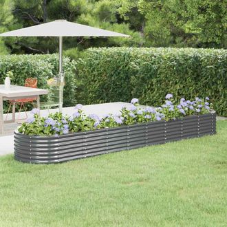 vidaXL Jardinera Arriate Acero Galvanizado Antracita 368x80x36 Cm Vidaxl
