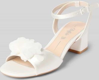 Buffalo Sandaletten mit floralem Zierbesatz Modell Lucy in Weiss, Gr&ouml;&szlig;e 36