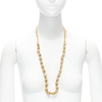 Lanvin Gold Silk Ribbon Necklace