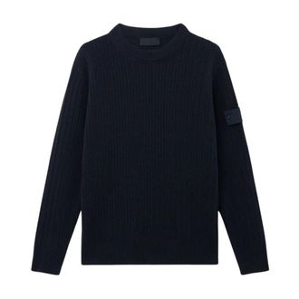 Stone Island Wool Cashmere Ghost Crewneck - - Knitwear - Uomo - Blu - XL