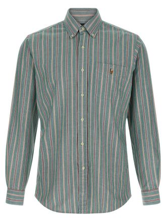Ralph Lauren Green Button-down Striped Shirt