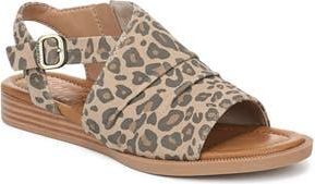 Blowfish Aspire Wedge Sandal in Sand Leopard Faux Suede at Nordstrom Rack, Size 8.5