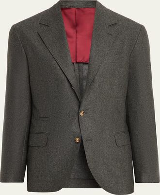Brunello Cucinelli Mens Cotton Notch Lapel Single-Breasted Sport Coat