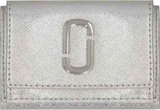 Marc Jacobs Womens Wallet Mini Snapshot Silver Cow Hide & Purses