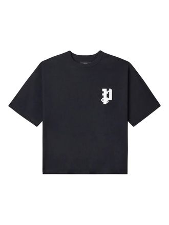 Purple logo-detail T-shirt - Black