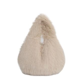 Generic Small Hobo Handle Bags,Compatible for Women Shoulder Designer Furry Purse and Handbags(Khaki)