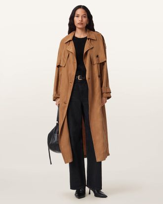 AllSaints Linnie Relaxed Fit Trench Coat