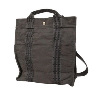 Herm&egrave;s Gray Canvas Backpack (Pre-Owned)