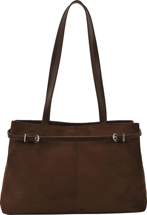 Generic Faux Suede Tote Bag Vintage Hobo Handbag Large Shoulder Bag for Women (Coffee) (Coffee)