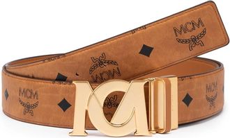 MCM M-Art Omkeerbare Riem in Visetos- 3-8 cm - unisex - Riemen - Bruin - ONE Size - Leer - Accessoires