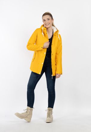 Dreimaster Dreimaster Regenjas met teddy voering Dames zonnig geel