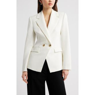 Open Edit The Icon Hourglass Blazer in Ivory at Nordstrom, Size X-Large