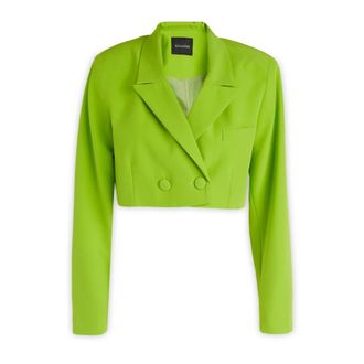 Actualee Blazers, female, Green, Size: XS Cropped Blazer
