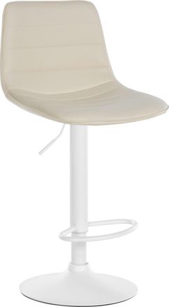 Clp Taburete de bar regulable y giratorio en Simil cuero (PVC) Crema