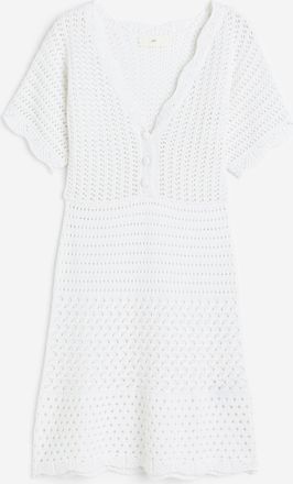 H&M Kleid im Häkellook - White