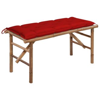 vidaXL Vidaxl - Banco De Jard&iacute;n Plegable Con Coj&iacute;n Bamb&uacute; 118 Cm
