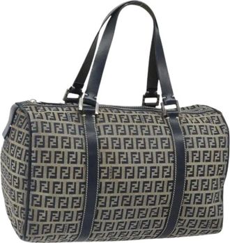 Fendi Pre-owned Handbags, female, Blue, Size: ONE SIZE Pre-owned Canvas Handbag