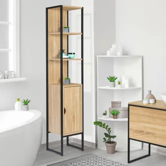 IDMarket Detroit Mueble De Ba&ntilde;o De 1 Puerta De Dise&ntilde;o Industrial