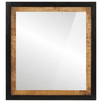 vidaXL Espejo De Ba&ntilde;o Madera Maciza De Mango Y Vidrio 55x1x60 Cm Vidaxl