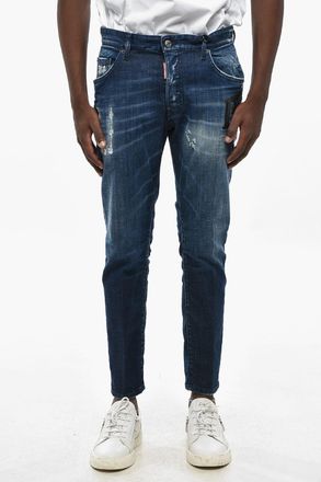 Dsquared2 Jeans Skater Fit in Denim Distressed 16cm Dsquared2