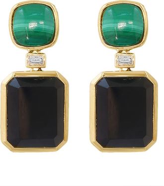 Effy Malachite, Onyx & Diamond Drop Earrings in Black Multi at Nordstrom Rack