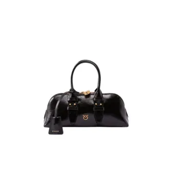 Pinko Pinko, Tassen, Dames, Zwart, ONE Size, Katoen, Bowlingtas Horizontaal