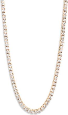 Nordstrom 3mm Cubic Zirconia Tennis Necklace in Clear- Gold at Nordstrom