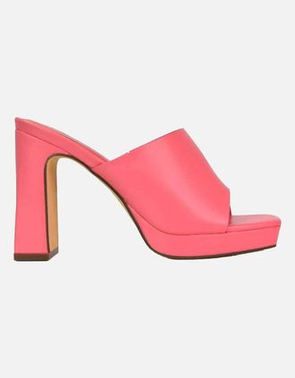 XY London Womens XY London Womens/Ladies Presley High Block Heel Mule Sandals - Pink - Size: 4
