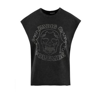 Zadig&Voltaire T-Shirts, female, Black, S, Cloe HC Skull Strass Tank